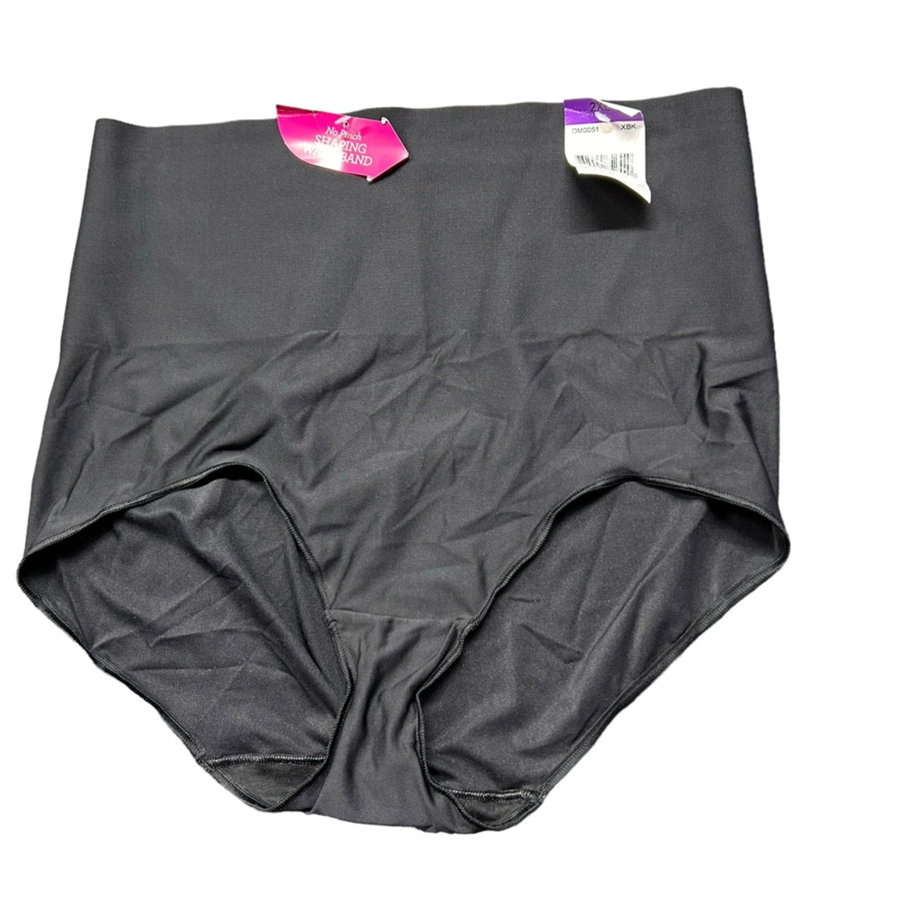 MAIDENFORM womens plus size black no pinch waistband shapewear panty 2XL NWT